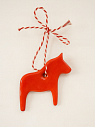 Ёлочная игрушка «Лошадка» красная, керамика, превью фото 1