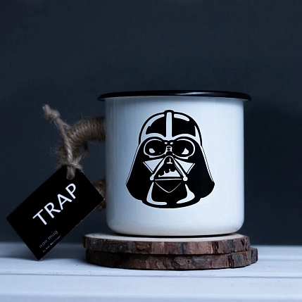 Эмалированная кружка Магтрэп «Darth Vader», белая, 400 мл, фото 2.