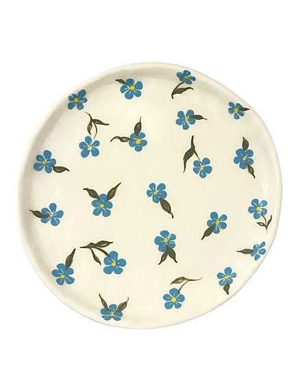 Тарелка ручной работы Татко керамика «Незабудки», керамика, 15 см, фото 1.