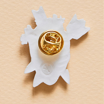 Брошь ручной работы Bulygin «Разбитое сердце», бело-серебристая, фарфор, фото 3.