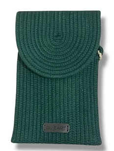 Сумка для телефона с клапаном, тёмно-зелёная