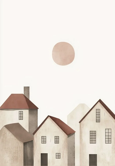 Обложка на паспорт DARI DARI «Домики», искусственная кожа, белая, фото 1.