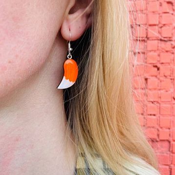 Серьги «Лисий хвостик», дерево, фото 2.