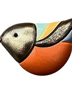 Брошь ручной работы Екатерина Юдо «Снегирь», оранжевая, керамика