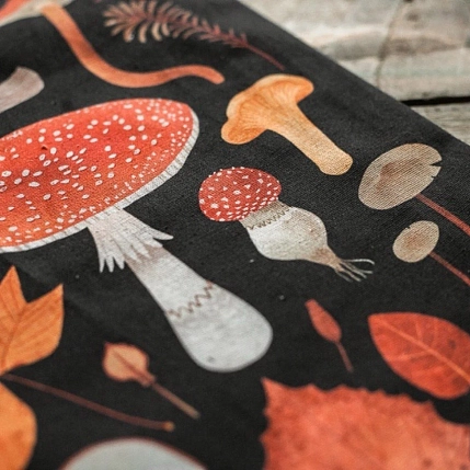 Сумка шоппер «Мухоморы», чёрный, фото 3.