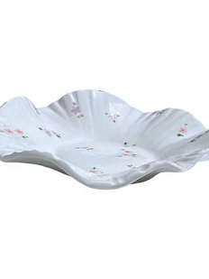 Тарелка ручной работы «Розово-сиреневые цветы», керамика, 17 см