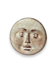 Кольцо ручной работы КерамЕлКа «Лицо», светло-коричневое, керамика