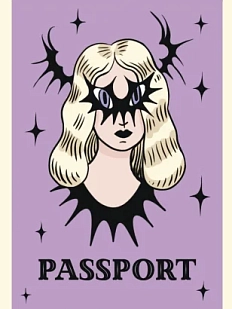Обложка на паспорт Валя Карнавалова «Блондинка», лиловая, ПВХ