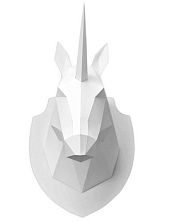 Набор для склейки головы единорога Polygonal Paper, белый