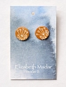 Серьги Elizabeth Madar с цветочным орнаментом, круглые, керамика, оранжевые, превью фото 1