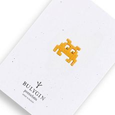 Брошь ручной работы Bulygin «Захватчик» №2 малая, оранжевая, фарфор