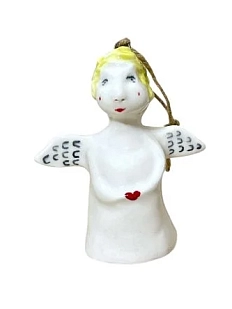 Ёлочная игрушка Мария Гордеева из керамики «Ангел», 9 см