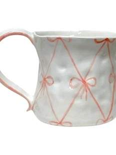 Кружка ручной работы «Бантики», белая, керамика, 400 мл