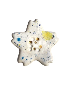 Брошь ручной работы «Цветочек», разноцветный, Partala ceramics