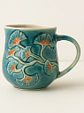 Кружка ручной работы «Гинкго», фарфор, 300 мл, превью фото 1