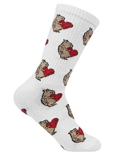 Носки «Капибара с сердечком», р-р 35-40, белые