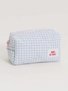 Косметичка ручной работы АМИ (Ami lé sac) «Bebesss», голубая клетка