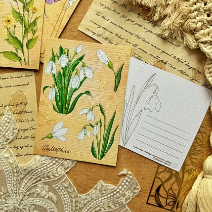 Набор открыток Лавкот «Цветы», А6, 12 шт, фото 2.