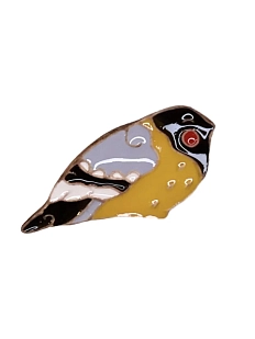 Брошь ручной работы «Синица», Partala ceramics