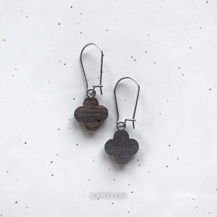 Серьги «Клевер» из коллекции Clover Classic, дерево, фото 3.