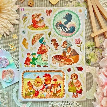 Стикерпак Лавкот «Винтажные птички», А5, фото 1.