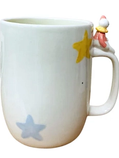 Кружка ручной работы Маковка с фигуркой на ручке «Клоун», белая, 300 мл