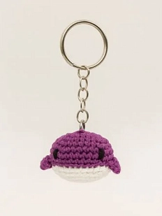 Вязаный брелок DARI DARI «Кит», фиолетовый, 3 см