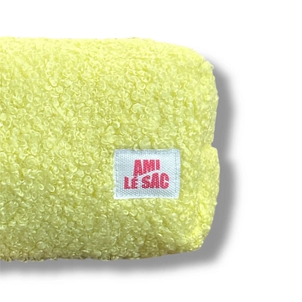 Косметичка ручной работы АМИ (Ami lé sac) «Bebesss», жёлтая, барашек, фото 3.