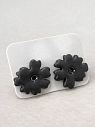 Серёжки-гвоздики КерамЕлКа «Цветок», черные, фарфор, превью фото 1