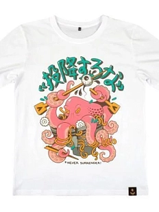 Футболка Barking store «Never surrender», M жен., белый