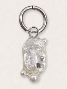 Моносерьга «Пузырики», полимерная глина, прозрачная