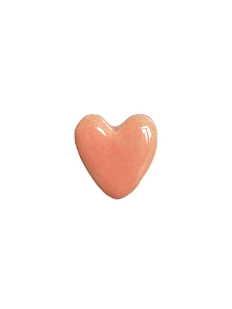 Брошь ручной работы «Сердце», Partala ceramics, персиковая, керамика