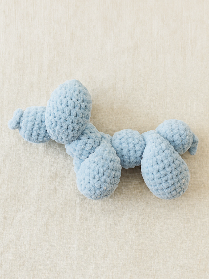 Игрушка ручной работы «Собака из шарика» плюшевый, голубой, фото 2.