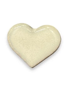 Брошь ручной работы КерамЕлКа «Сердце большое», кремовая, керамика