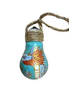 Ёлочная игрушка из лампочки «Дракон», ручная роспись, зелёная, 8,5 см