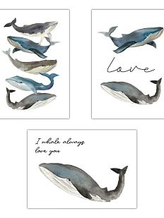 Набор открыток DARI DARI «Киты», 3шт.