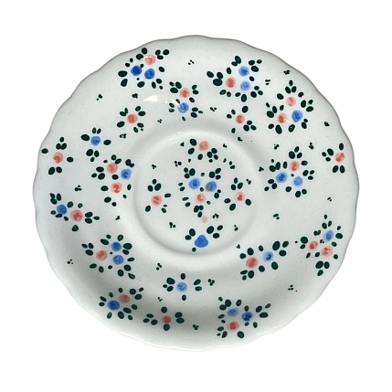Чайная пара ручной работы Slowday Ceramics в синие и красные розочки «Винтаж», полуфарфор, 250 мл, фото 3.