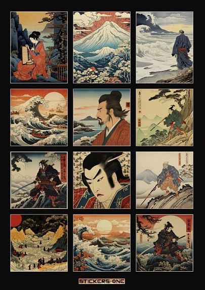 Стикерпак «Ukiyo-e» №2, фото 1.