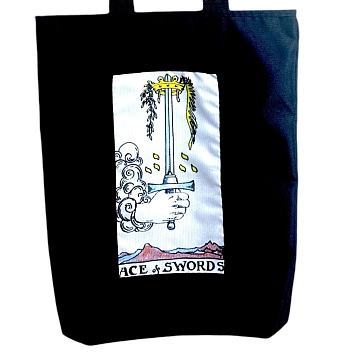 Сумка шоппер Интроверт «Таро. Туз мечей», чёрный, фото 3.