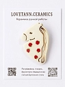 Брошь ручной работы Ловетанн керамика «Лошадка» с яблоками, полуфарфор, превью фото 2