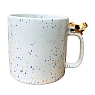 Кружка ручной работы Маковка с фигуркой на ручке «Котик», белая, 380 мл, цилиндр, превью фото 1