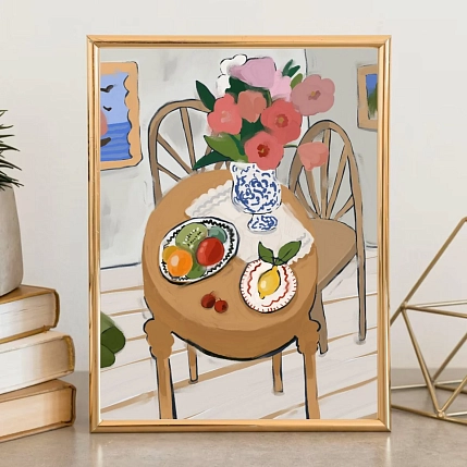 Постер интерьерный DARI DARI «Стол с двумя стульями», А4, фото 2.