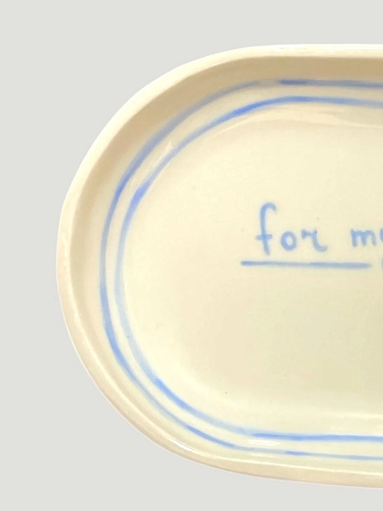 Блюдце ручной работы Йеллоускуп «For my diamonds», керамика, 17 см, фото 3.