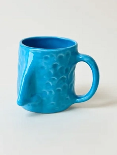 Кружка ручной работы Тата вытворяет/NF ceramics «Нос», голубая, 400 мл