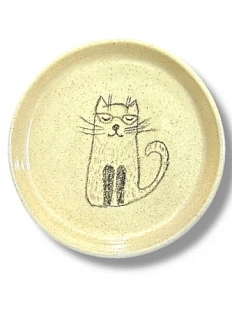 Тарелка ручной работы «Котик», керамика