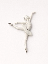 Брошь ручной работы Фарфор Булыгина «Балерина Па №3», бело-серебристая, превью фото 2