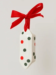 Ёлочная игрушка ММ керамика конфета «Конфетти» красно-зелёная