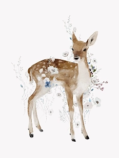 Постер интерьерный в детскую «Оленёнок», А3