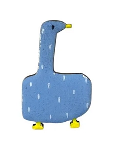 Брошь ручной работы «Гусь», голубой, дерево