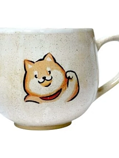 Кружка ручной работы Керемет «Сиба-ину», белая, керамика, 300 мл